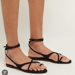 Saint Laurent Gia Wrap Around Suede Sandal